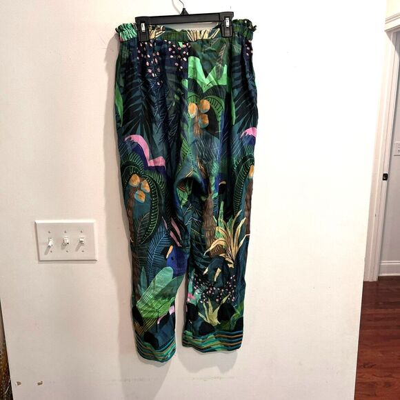 Farm Rio Anthropologie Women Colorful Cropped Pants S Tropique Boho Tropical - Picture 3 of 9